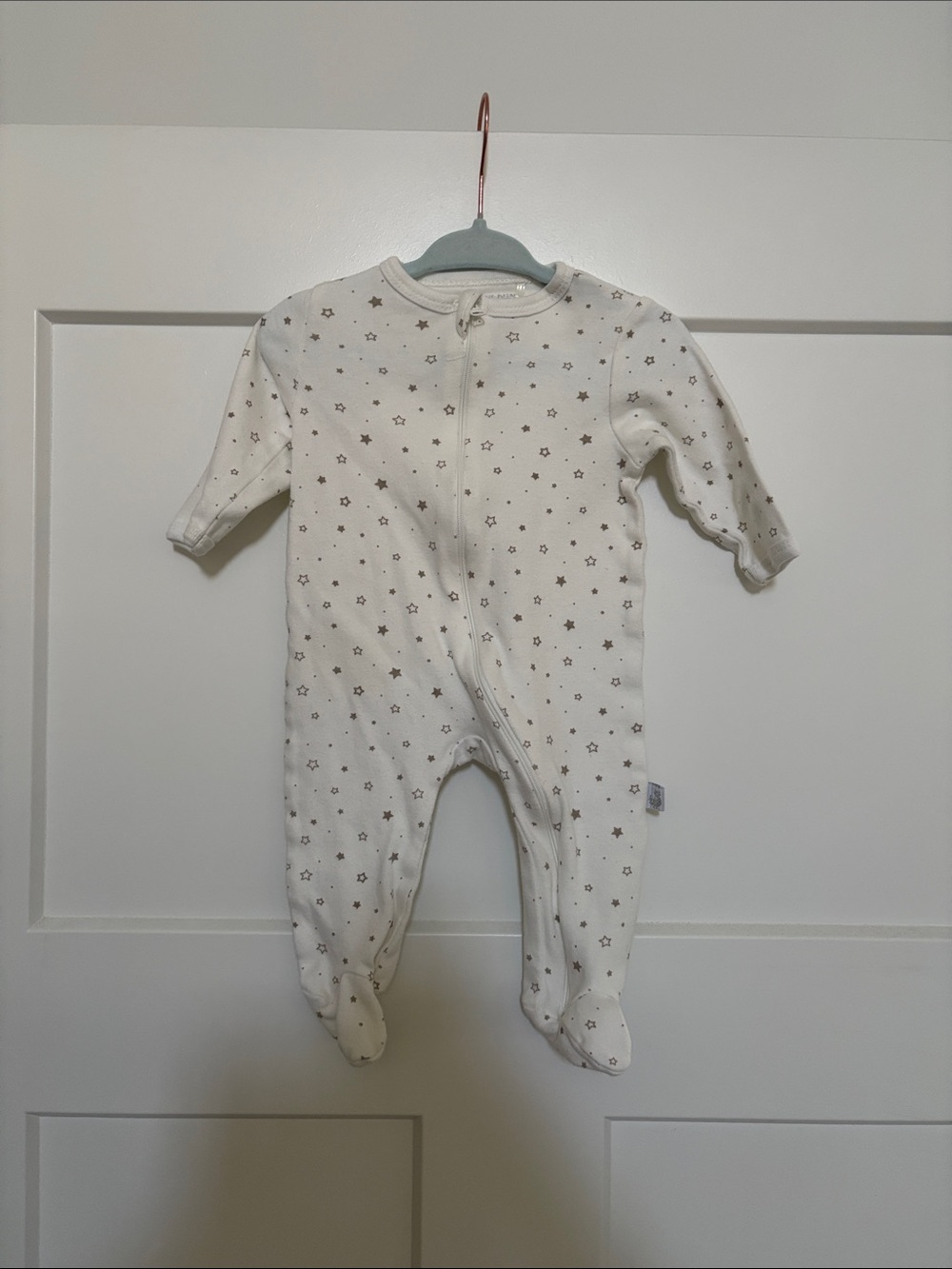 duck duck goose Cream Star-Print Footed One-Piece Baby 3-6M